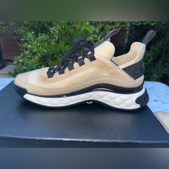 CHANEL Calfskin velvet trainers suede calfskin tpu sneaker G35617 Y53646 CC LOGO - Picture 6 of 16